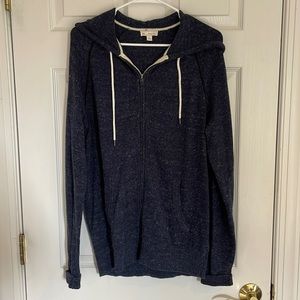 GAP Men’s Full-Zip Lightweight Hoodie, Navy Blue, size L